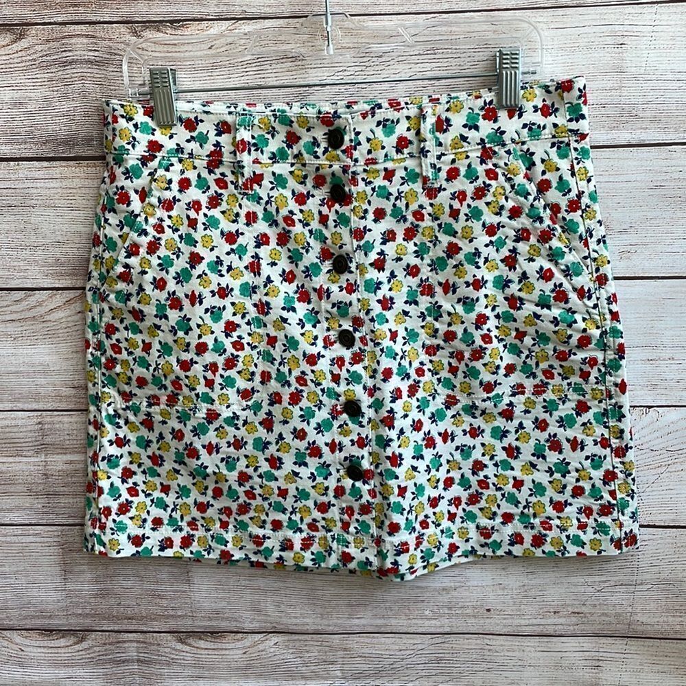 J‎ CREW MERCANTILE SKIRT IN FLORAL PRINT